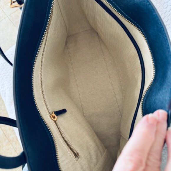 NWOT Tory Burch Emerson Medium Saffiano Leather Tote Navy Laptop Bag - Picture 7 of 10